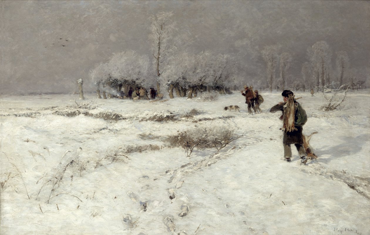 Caza en la Nieve de Hugo Muhlig