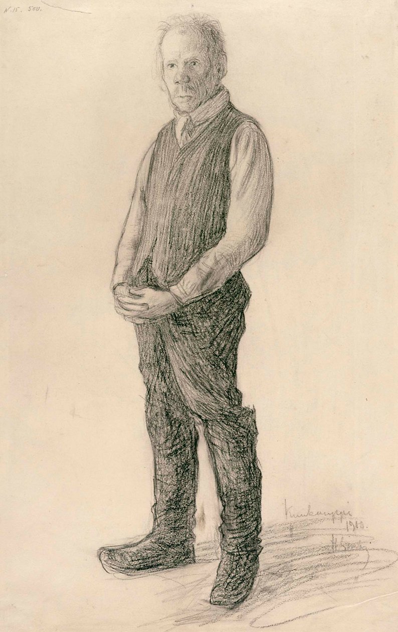 Un agricultor de pie de Hugo Simberg