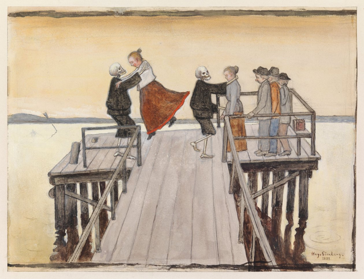 Baile en el muelle de Hugo Simberg
