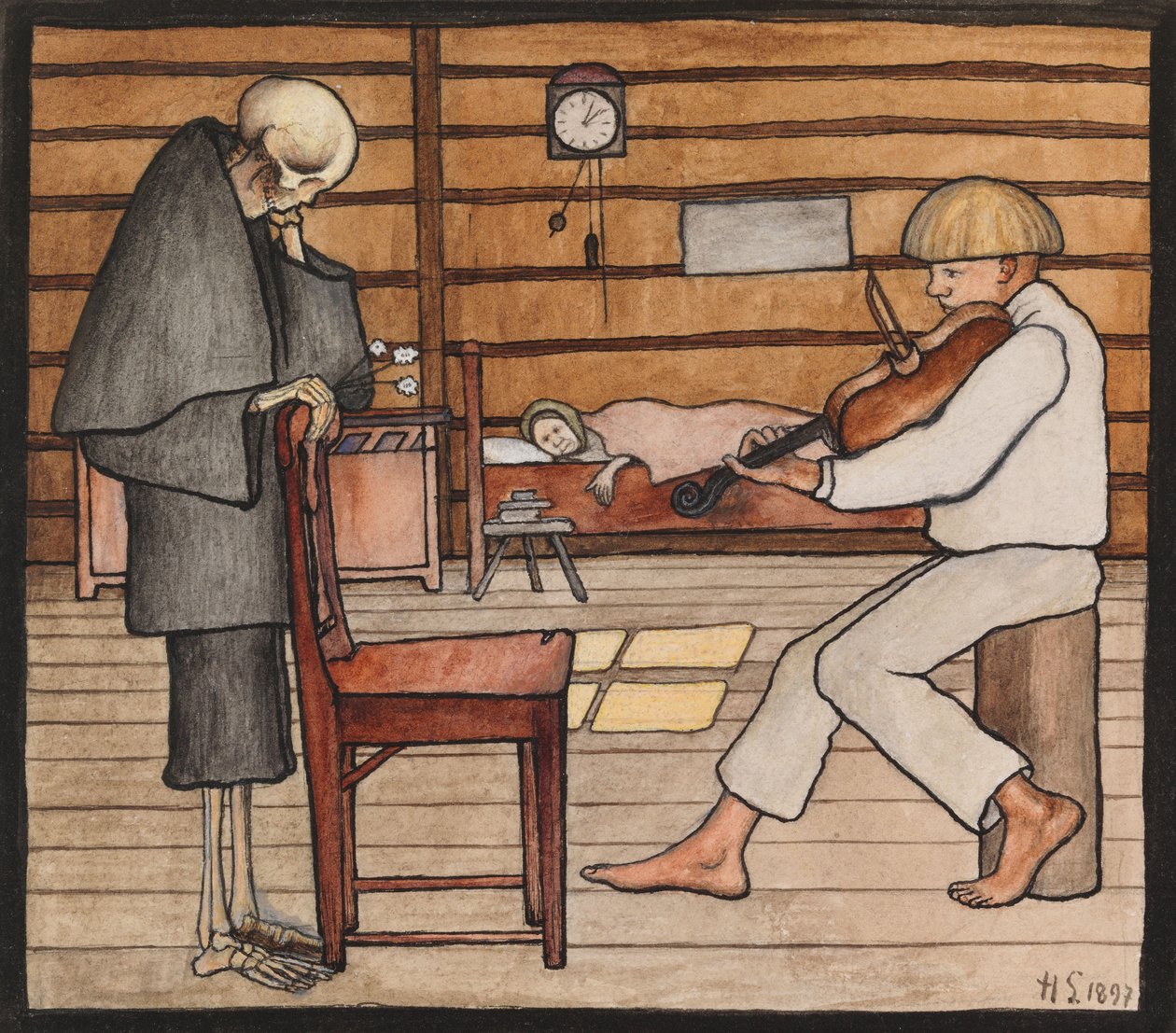 La muerte escucha de Hugo Simberg