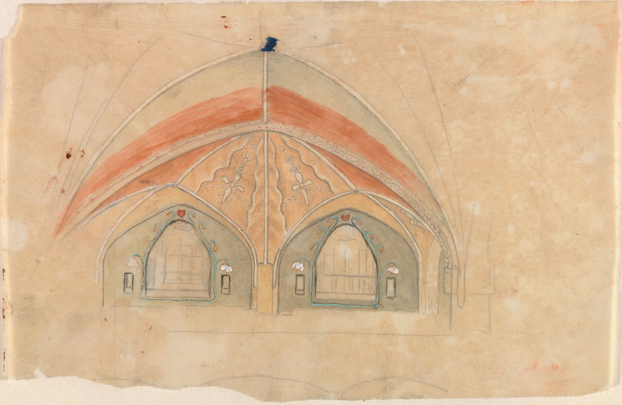 Araña tejedora de orbes, boceto para la catedral de Tampere de Hugo Simberg