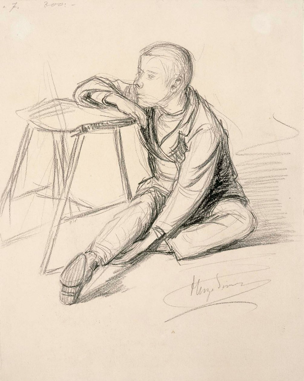 Niño sentado de Hugo Simberg