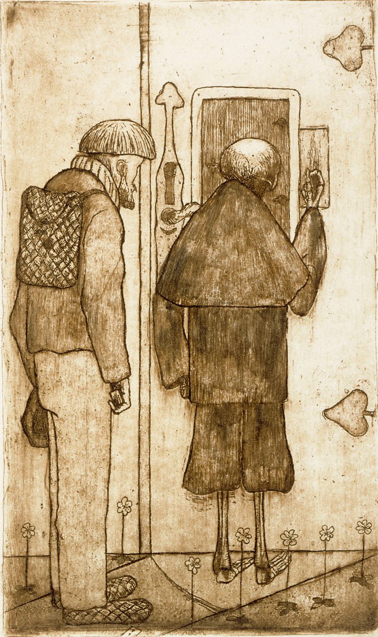 El campesino y la muerte a las puertas del cielo de Hugo Simberg