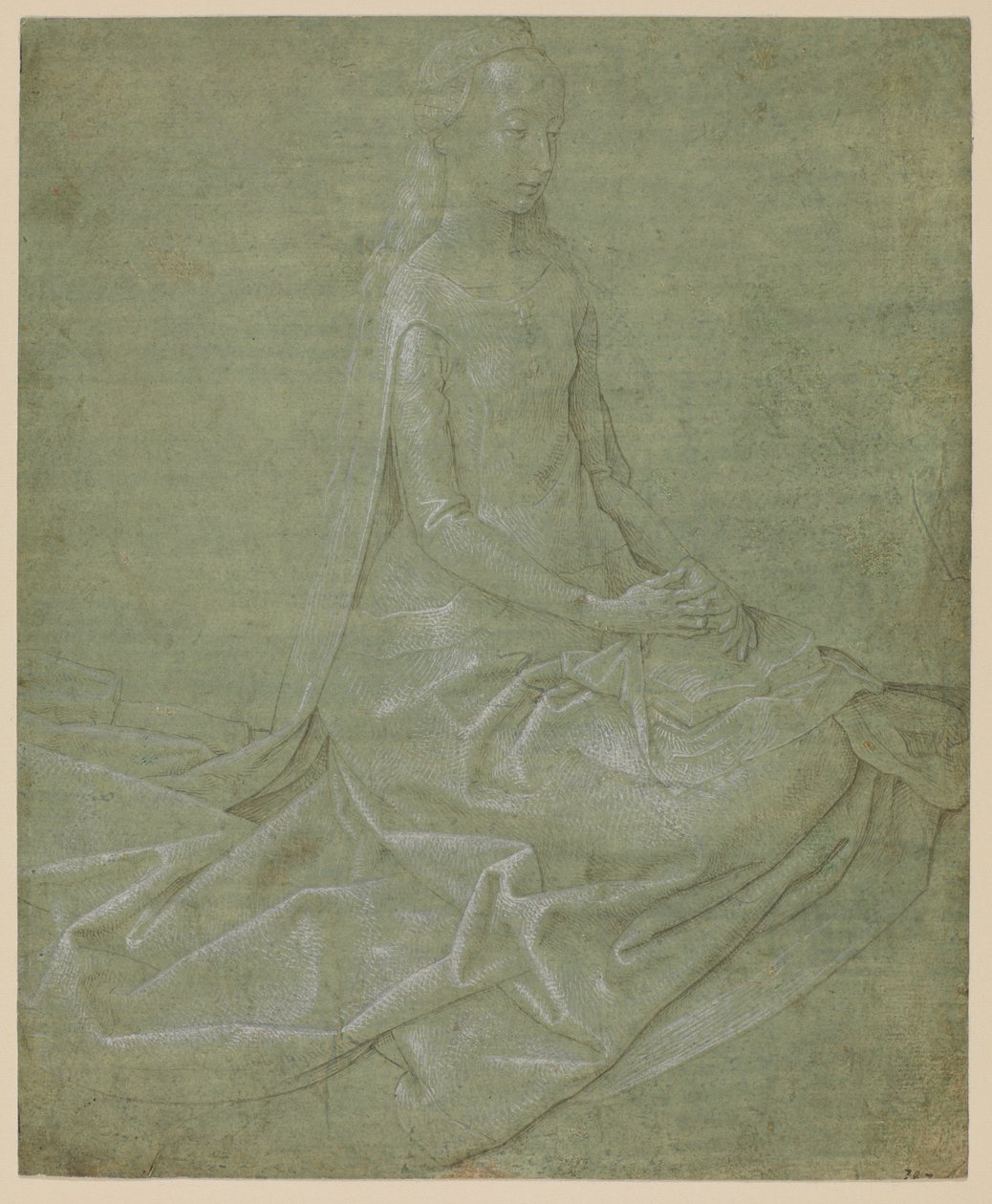 Santa femenina sentada, circa 1475 - 1485 de Hugo van der Goes