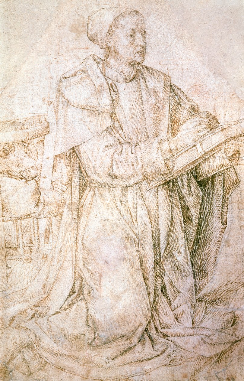 Estudio para San Lucas, de Hugo van der Goes (1440-1482), dibujo de Hugo van der Goes