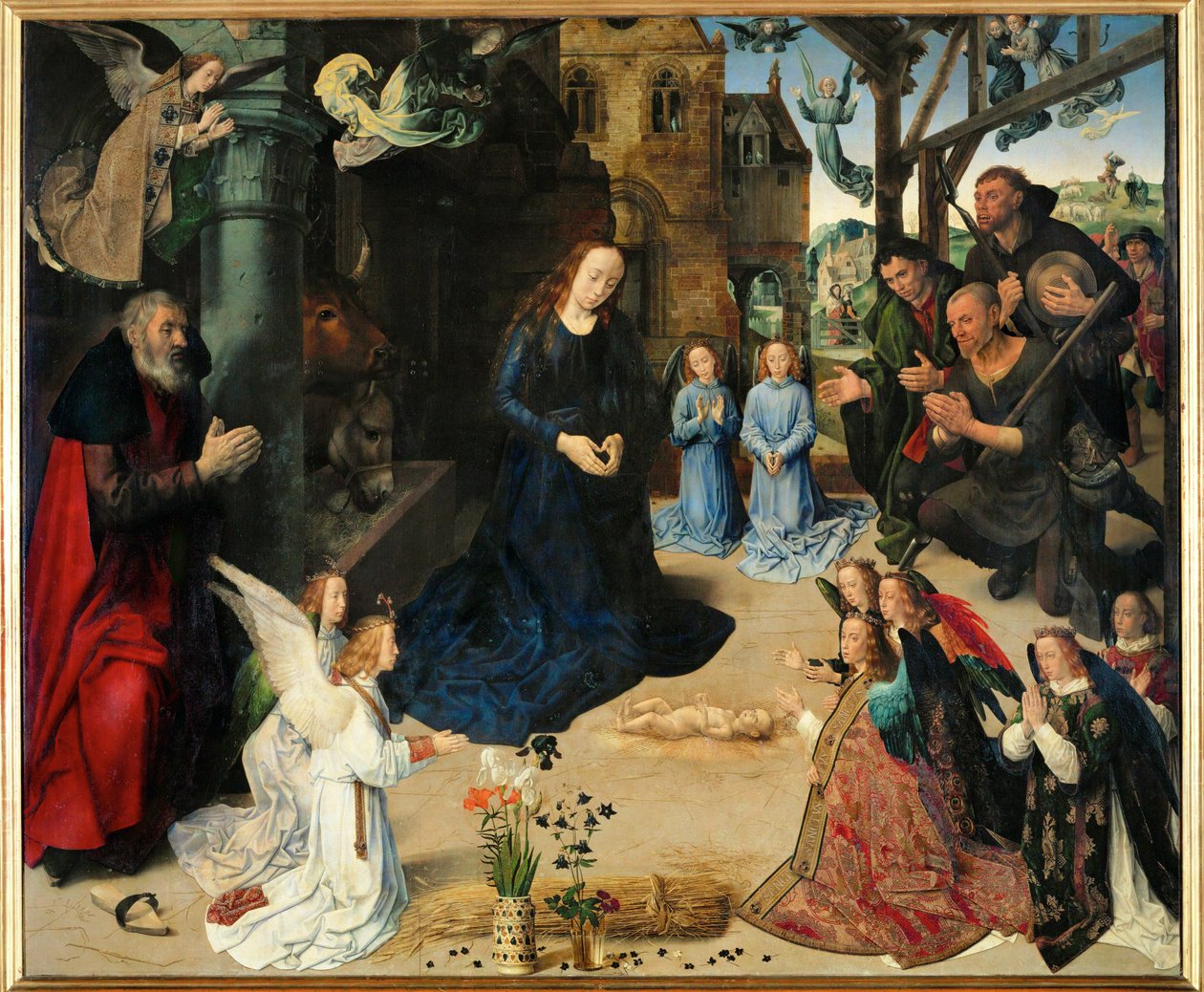 La Adoración de los pastores ... (temple sobre madera) de Hugo van der Goes