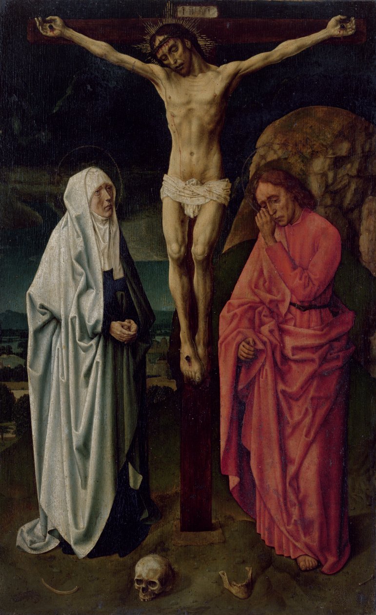 La crucifixión (panel) de Hugo van der Goes