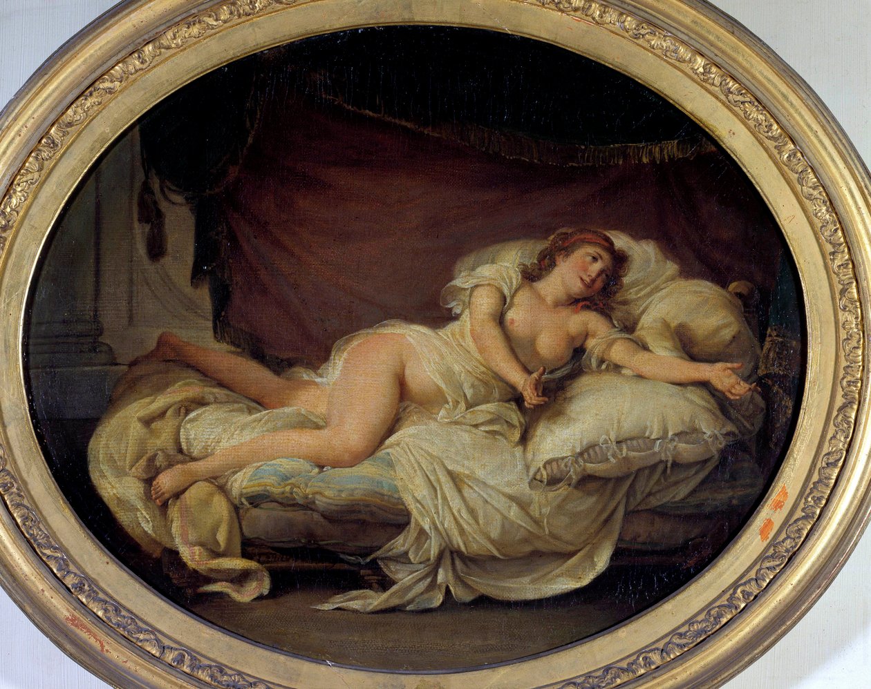 Mujer Couchee Pintura de Hugues Traval (1728-1785) 1779 Sol. 0,36 x 0,44 m Museo de Bellas Artes de Towers de Hugues Traval