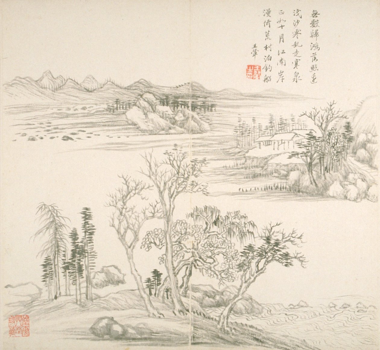 Album After Old Masters And Poems (álbum (10 hojas), tinta sobre papel) de Hui Wang
