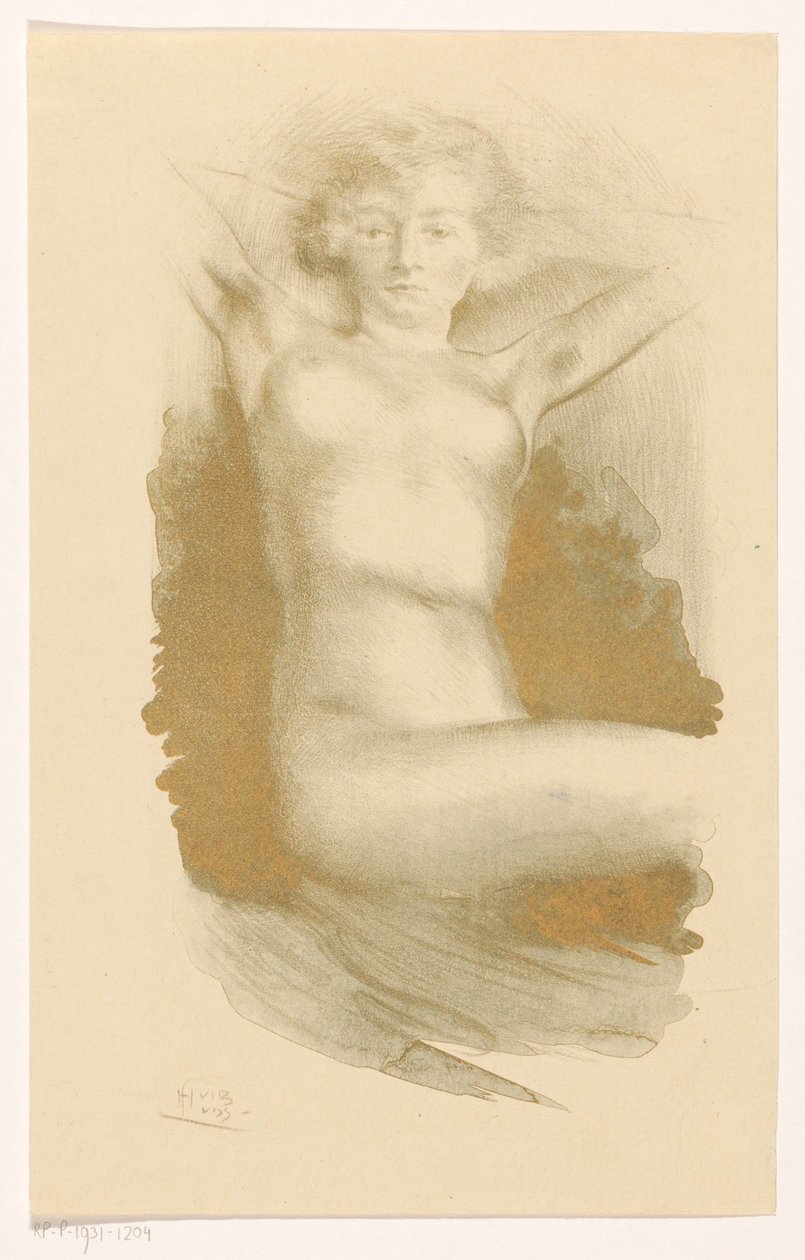 Mujer desnuda sentada de Huib Luns