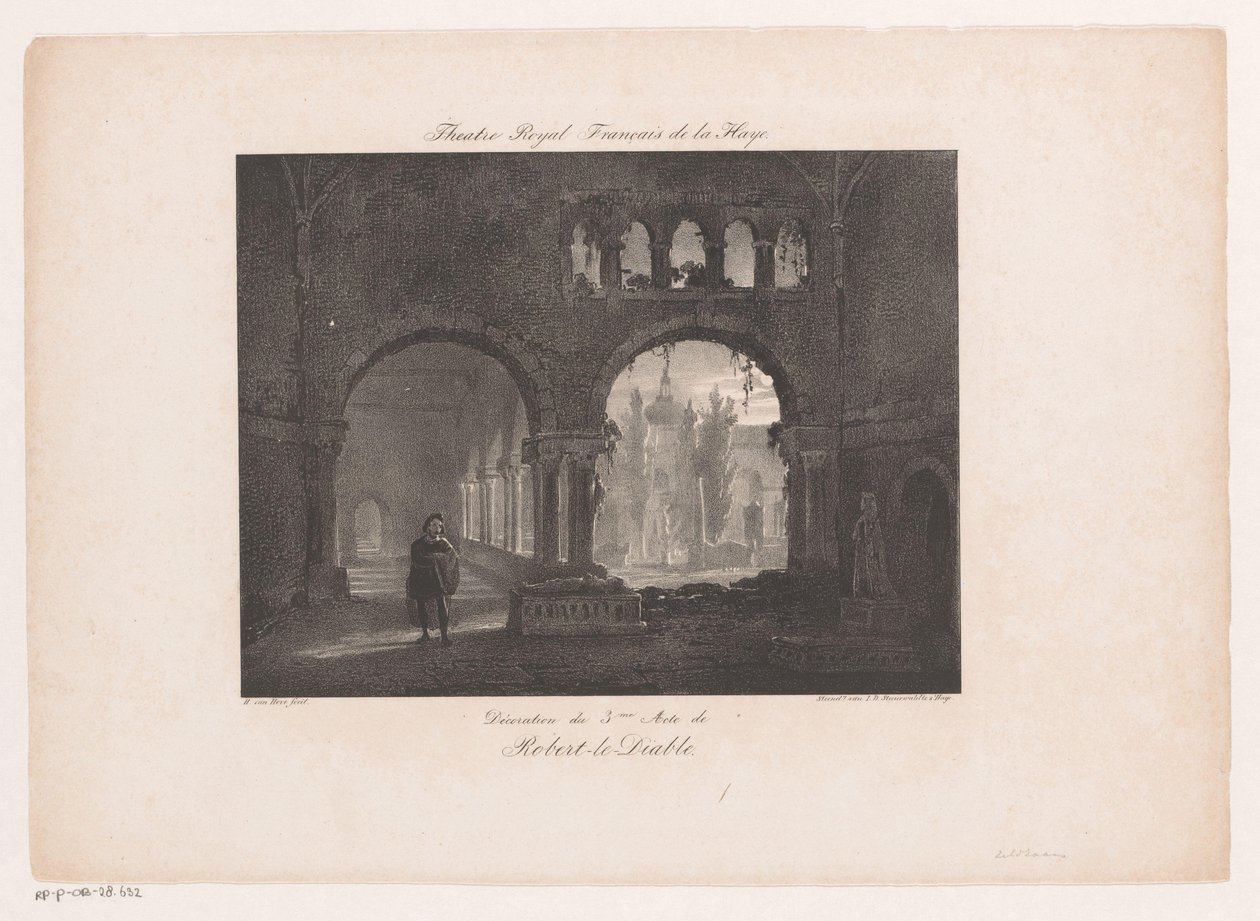 Escenografía para la ópera Robert le diable Theatre Royal Francais de la Haye (título sobre objeto) de Huib van Hove Bz