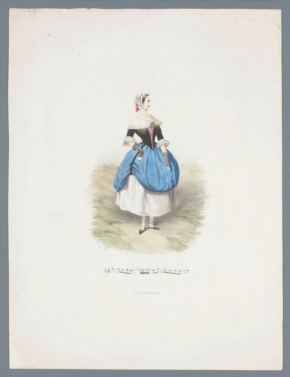 Mujer en traje histórico de Huib van Hove Bz