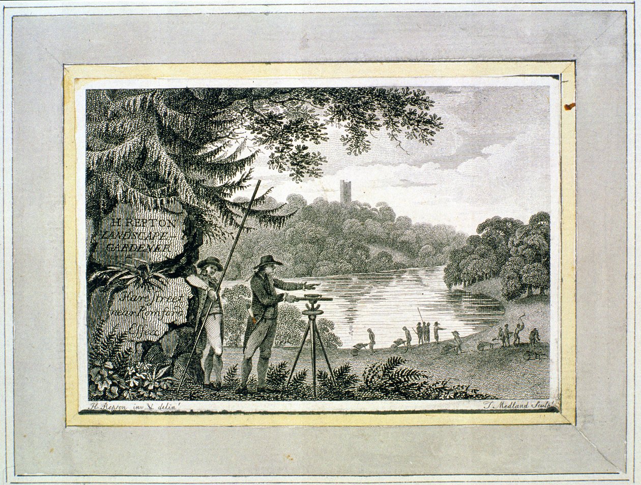 Tarjeta de visita de Humphrey Repton, grabada por Thomas Medland de Humphry Repton