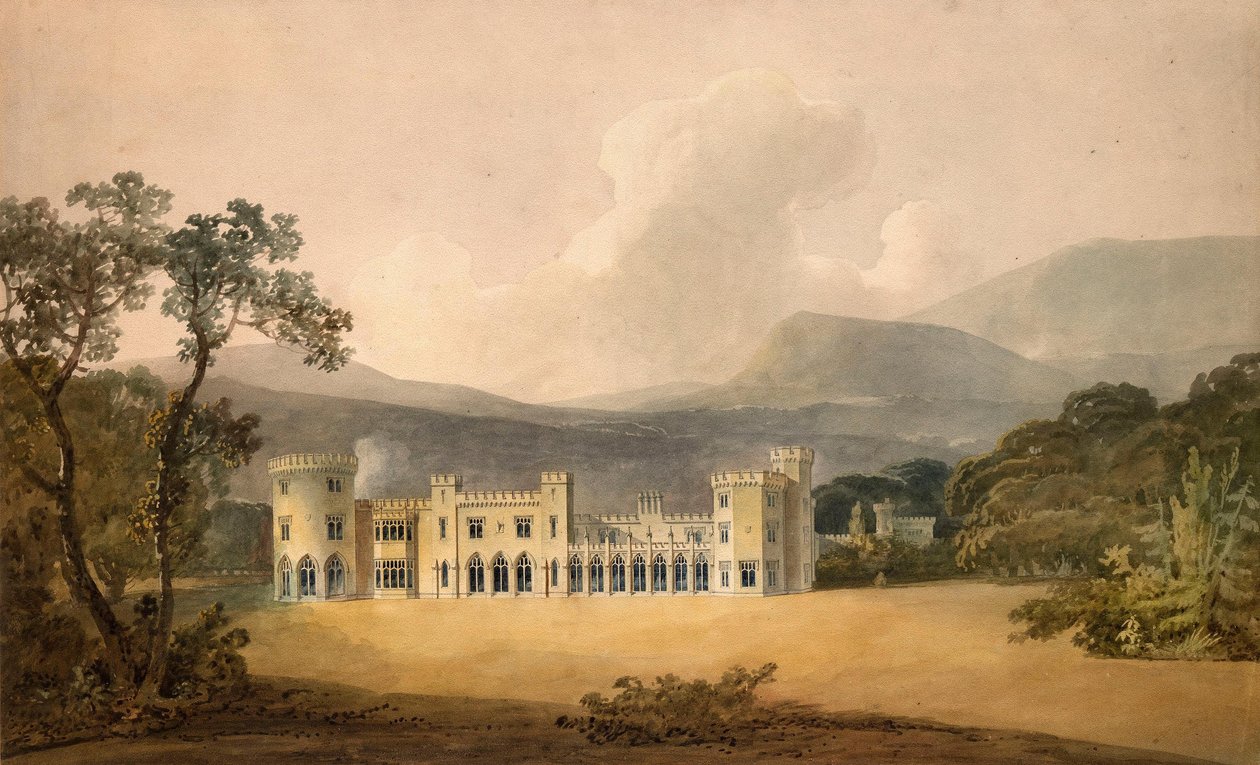Fachada de jardín del castillo de Shanbally, condado de Tipperary de Humphry Repton