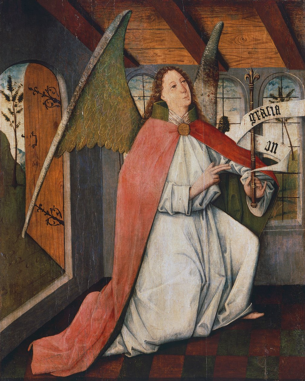Arcángel Gabriel, detalle de la Anunciación, pintura de un artista húngaro desconocido, Hungría de Hungarian School