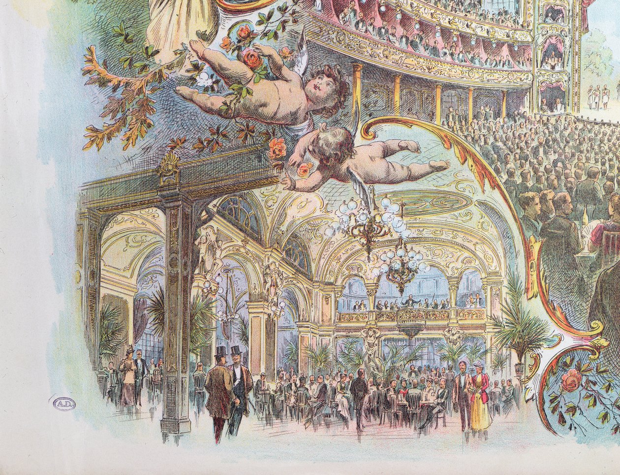 Vistas interiores del Somossy Orfeum en Budapest, finales del siglo XIX de Hungarian School
