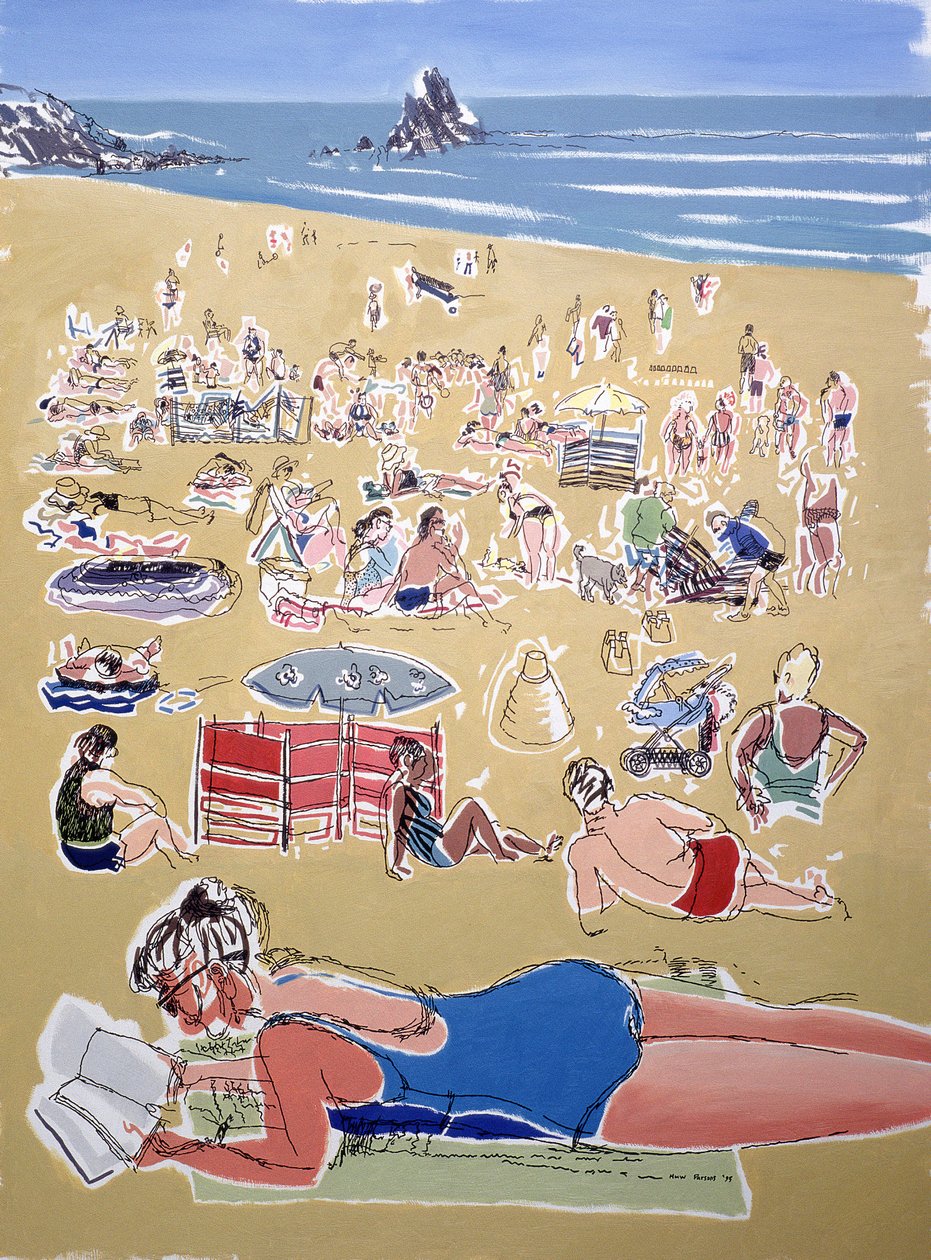 Bañistas, Playa de Broadhaven, Dyfed, 1995 de Huw S. Parsons
