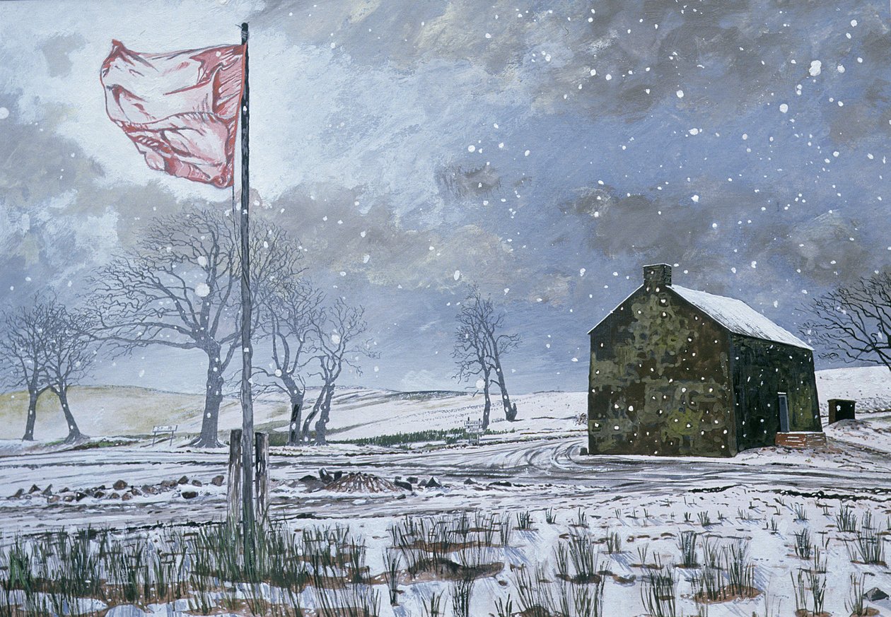 Drovers Arms y la bandera roja, cerca de Garth, 1992 de Huw S. Parsons