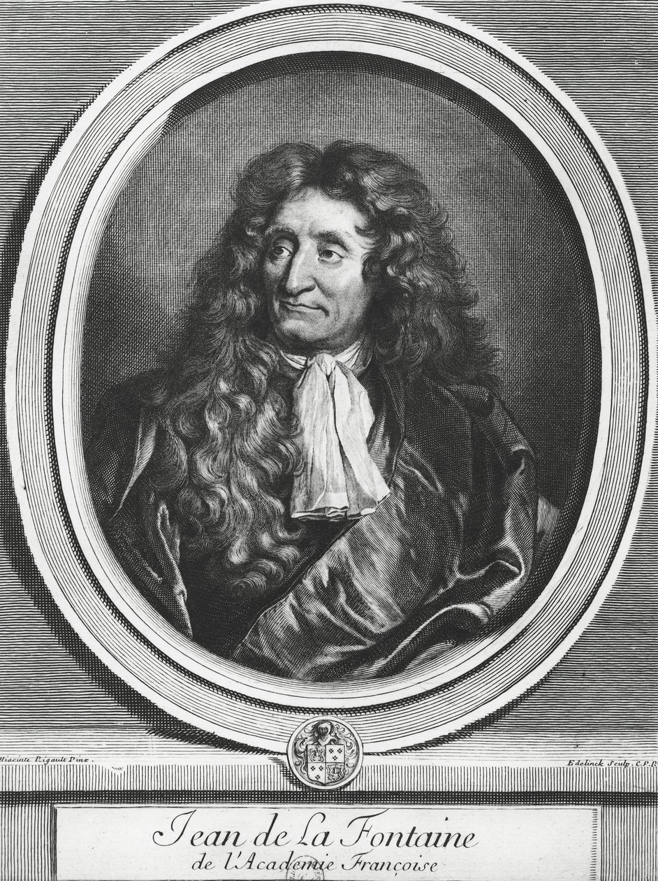 Jean de La Fontaine (1621-95) grabado por Gerard Edelinck (1640-1707) de Hyacinthe Francois Rigaud