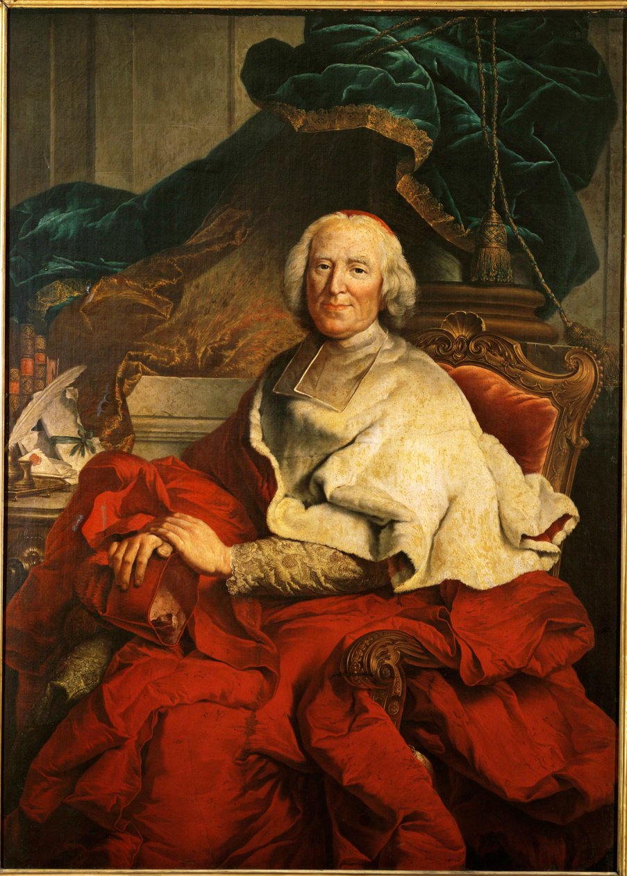 Cardenal André-Hercule de Fleury, ministro principal del rey Luis XV ... (óleo sobre lienzo) de Hyacinthe (studio of) Rigaud