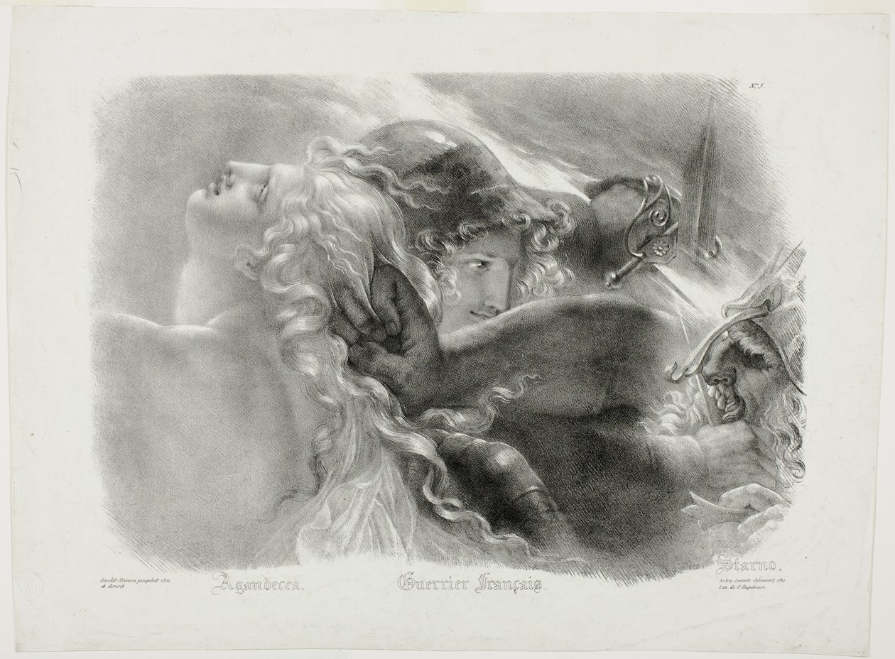 Agandecca, guerrero francés, Starno, tras La apoteosis de los héroes franceses que murieron por su país durante la Guerra de la Libertad. de Hyacinthe Louis Aubry Lecomte