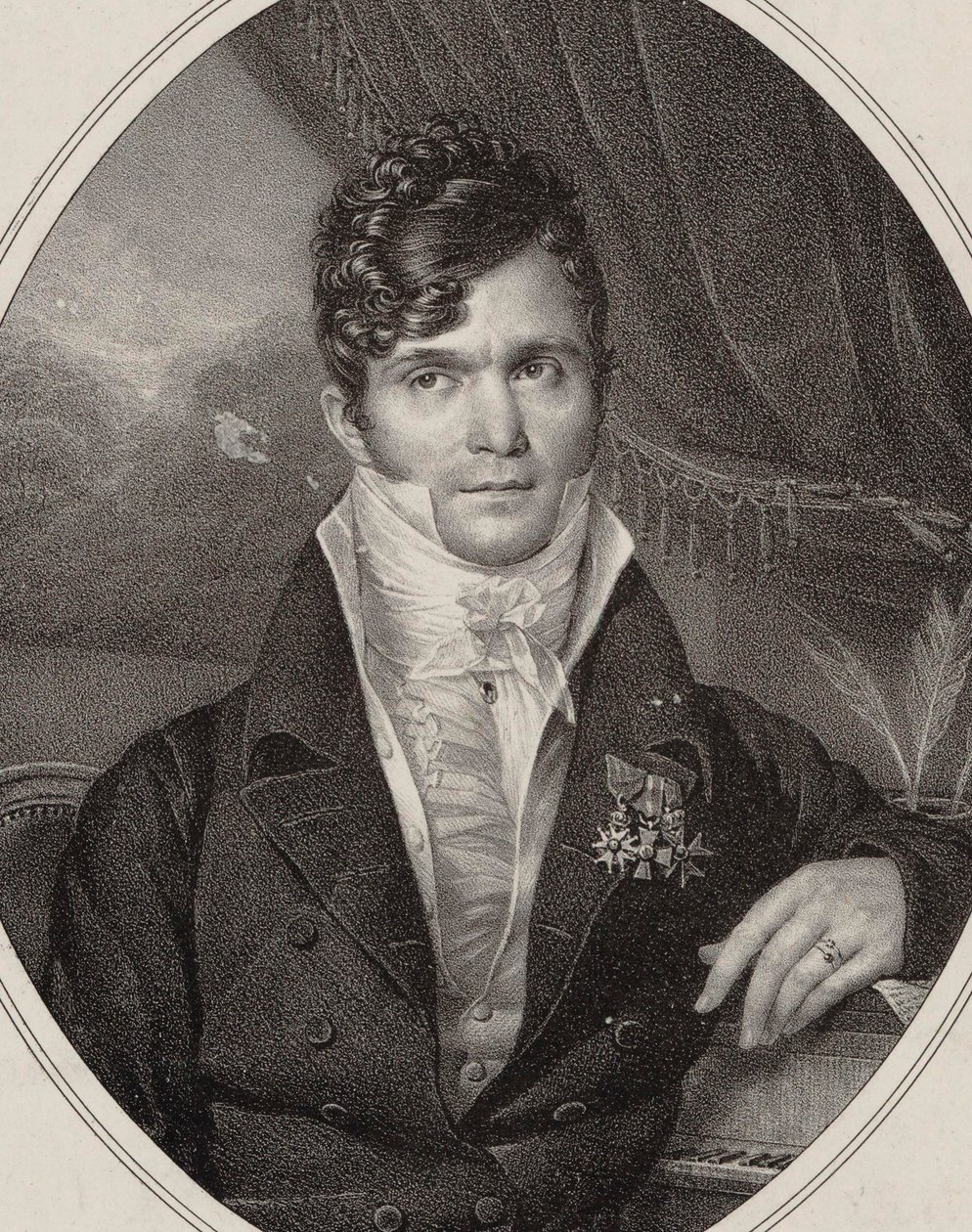 Retrato del director y compositor Gaspare Spontini 1774-1851, 1824 de Hyacinthe Louis Victor Jean Baptiste Aubry