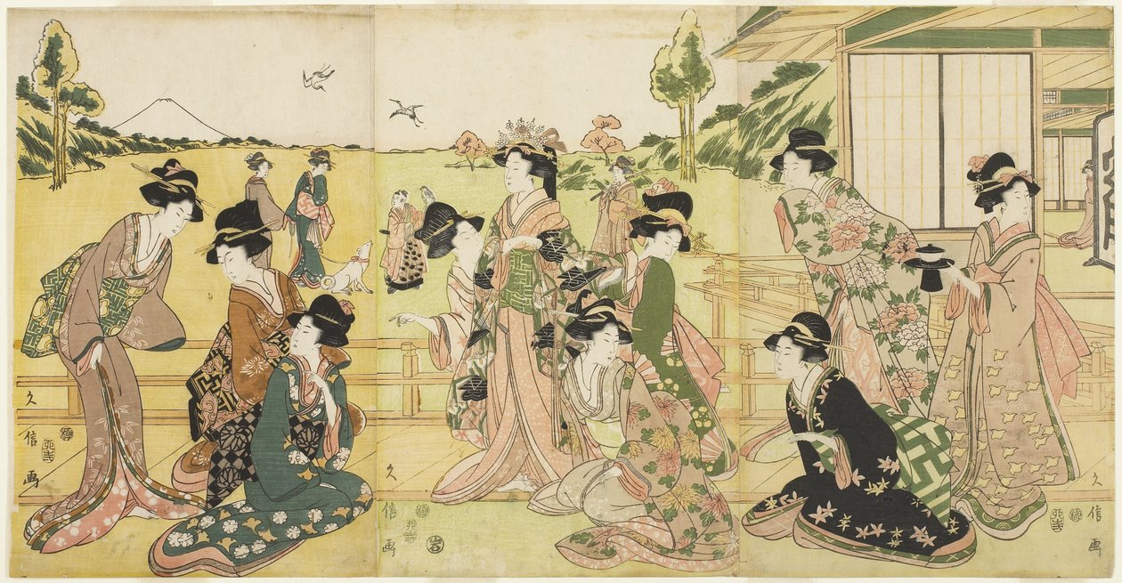 Fiesta de cetrería, 1807 de Hyakusai Hisanobu Hyakusai Hisanobu