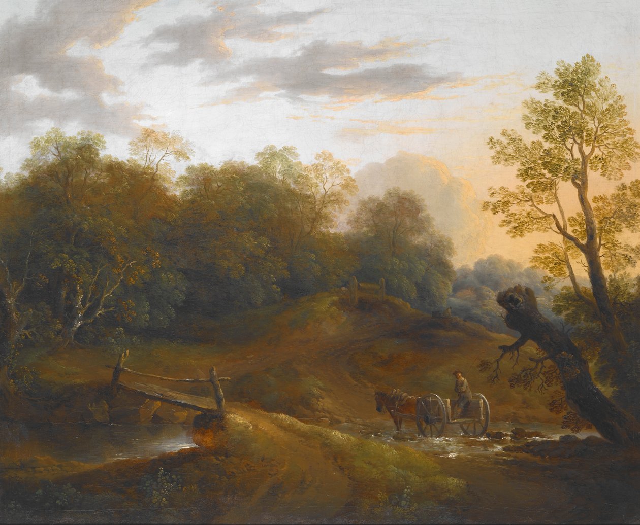 Carro de pony cruzando un arroyo en el bosque de II Barker Benjamin