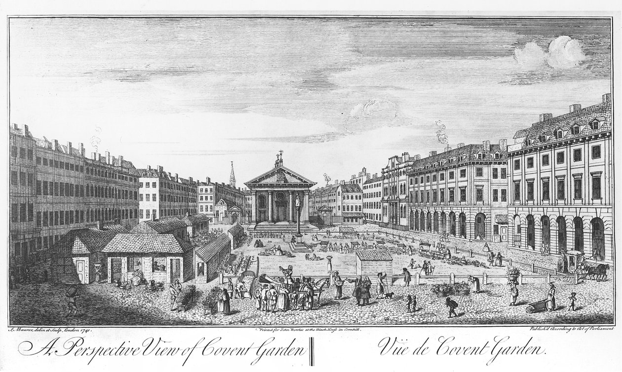 Vista en perspectiva de Covent Garden de I. (after) Maurer