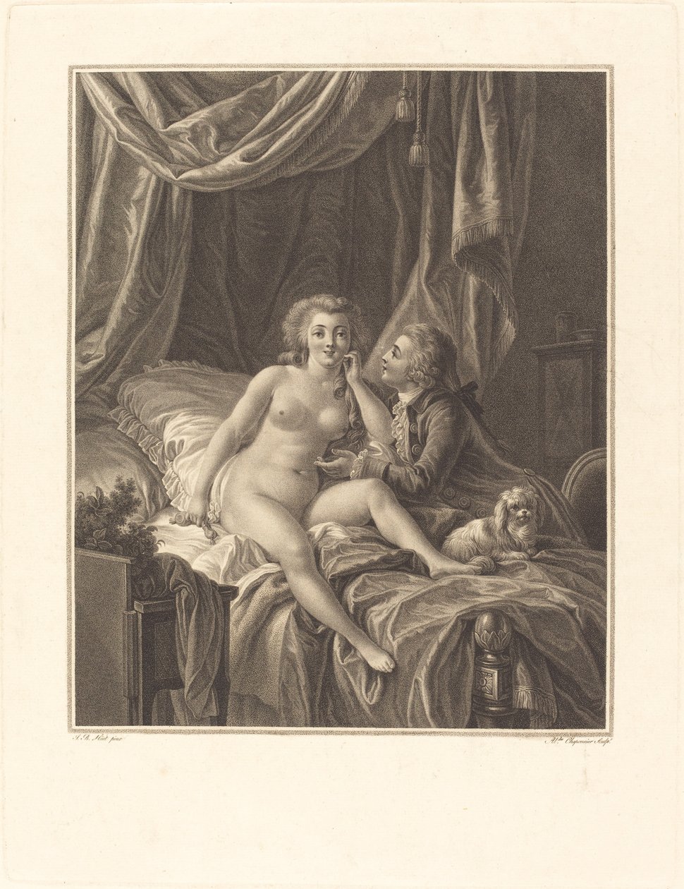 Lo que es bueno tomar es bueno guardar de I Alexandre Chaponnier after Jean Baptiste Hüet