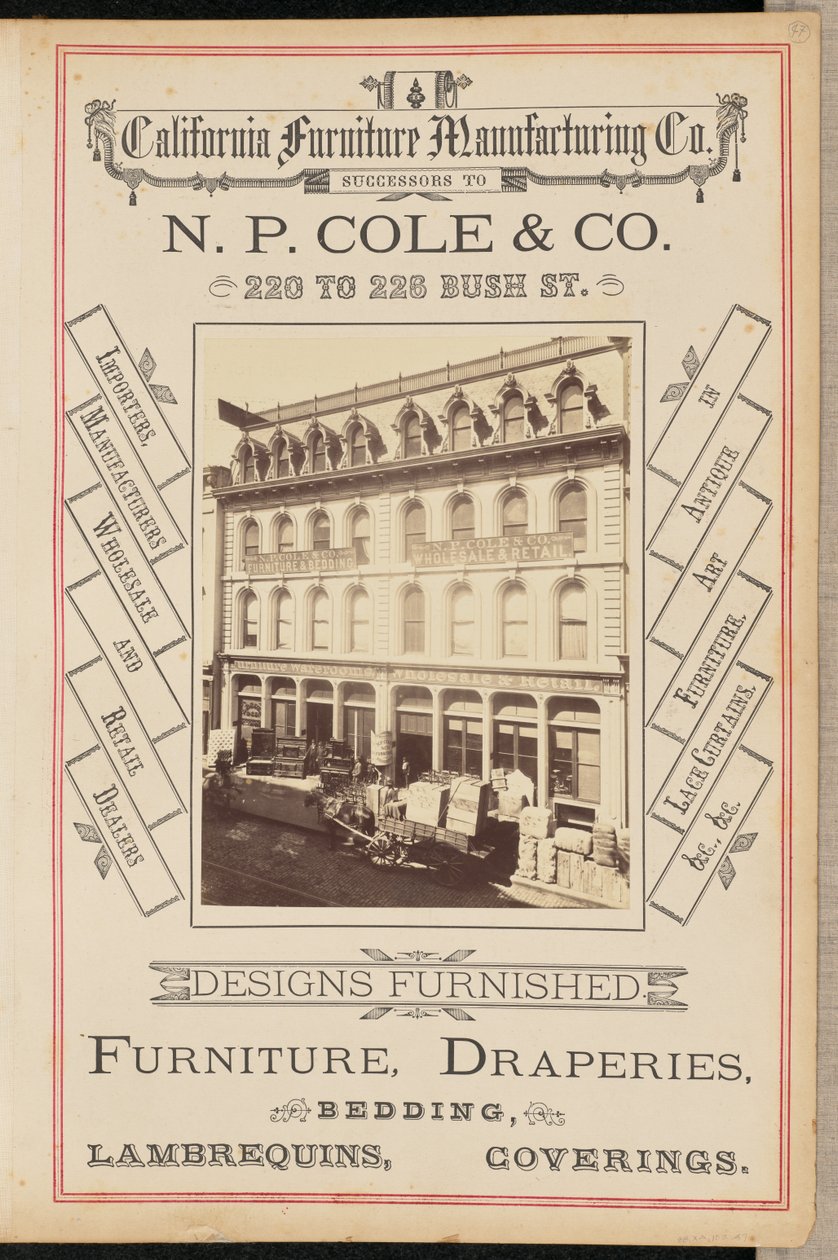 [California Furniture Manufacturing Company, San Francisco] de I. W. Taber