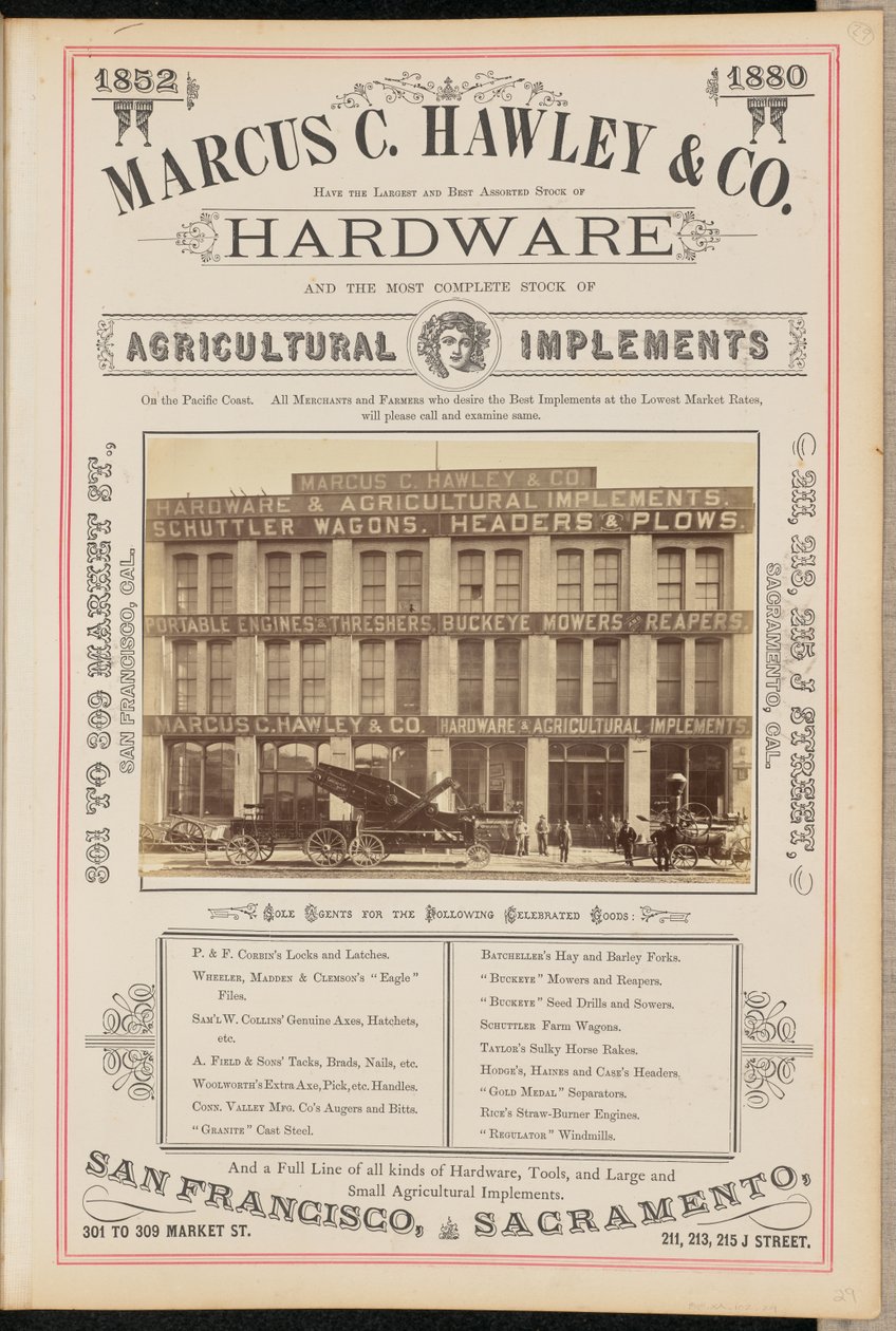 [Marcus C. Hawley and Company, San Francisco] de I. W. Taber