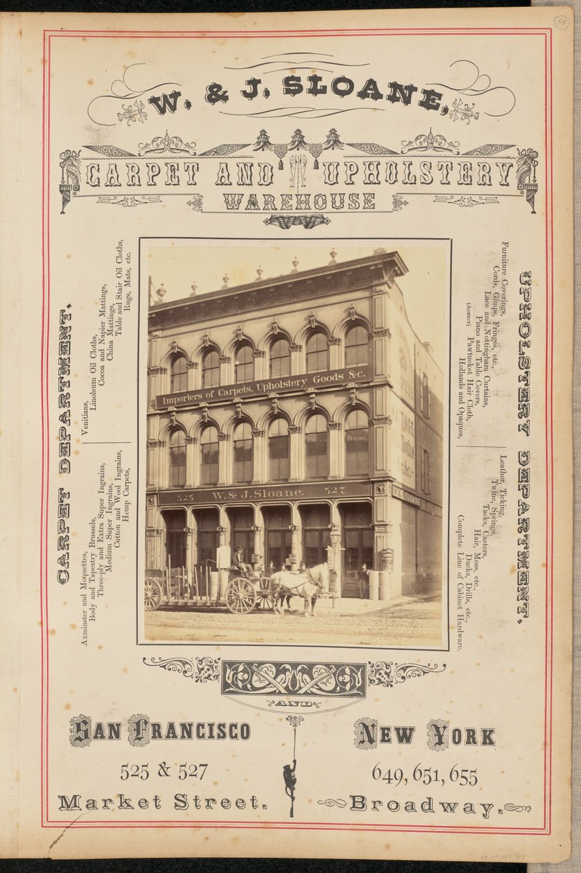[W. and J. Sloane Carpet and Upholstery Warehouse, San Francisco] de I. W. Taber