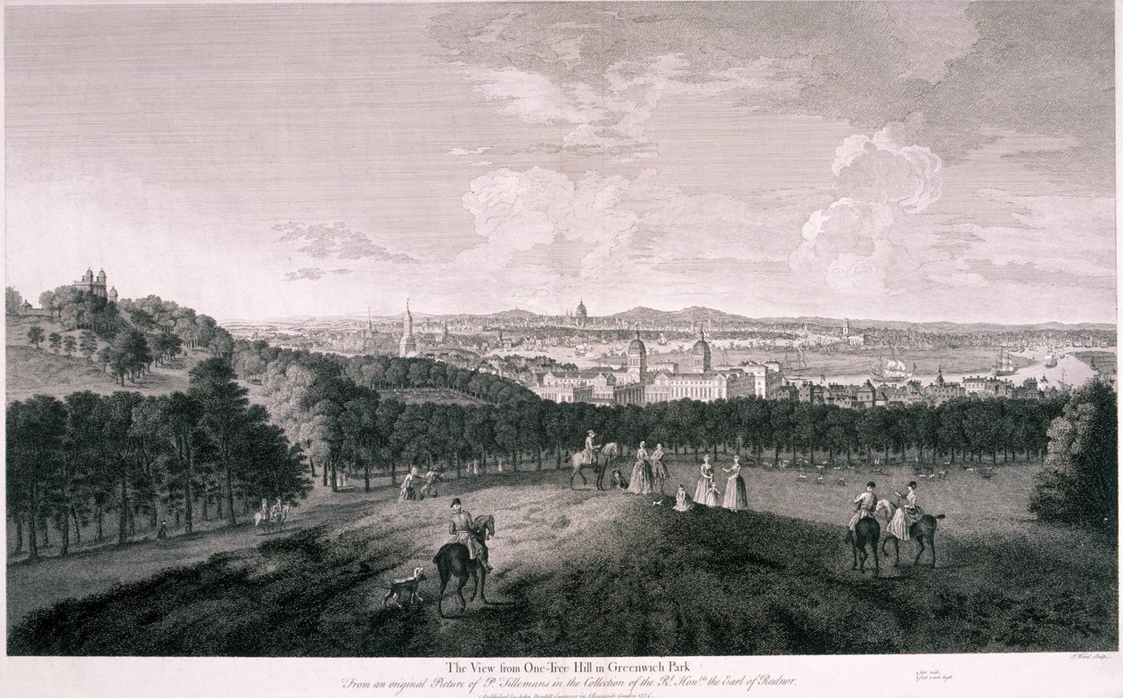 Vista desde Greenwich Park, Londres, c. 1774 de I Wood
