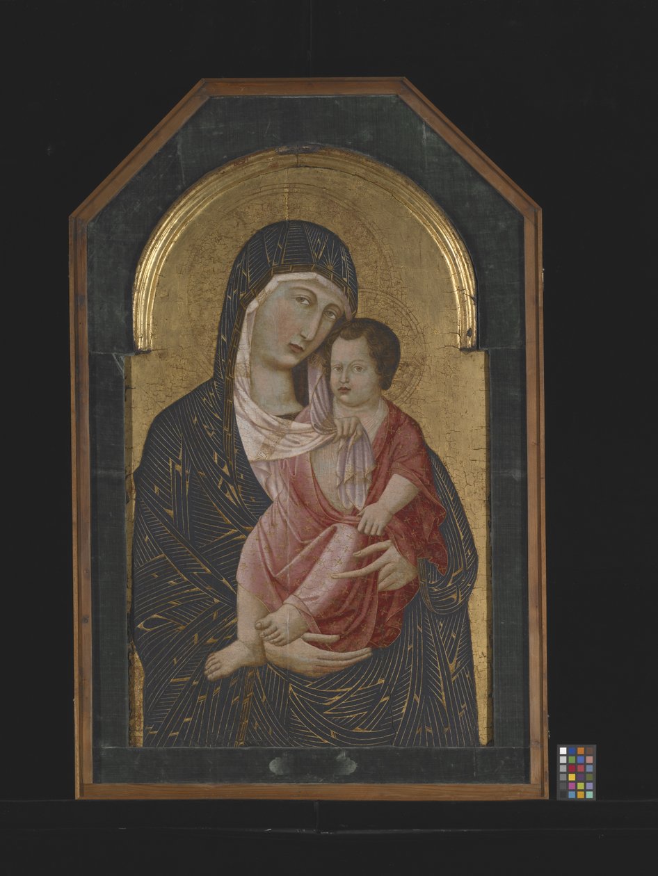 Virgen con el Niño (temple y oro sobre madera) de Icilio Federico (attr. to) Joni