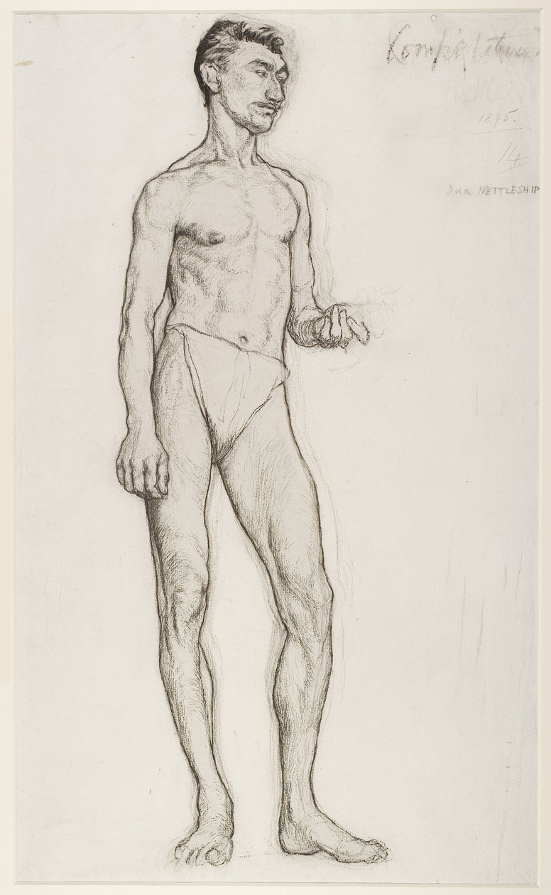 Estudio de una figura masculina desnuda de Ida Margaret Nettleship