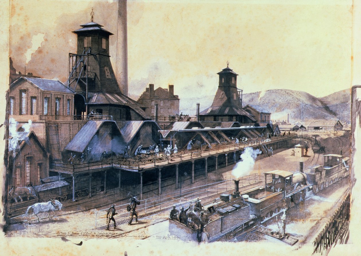 Las minas de St. Pierre y St. Paul en Le Creusot, 1866 de Ignace Francois Bonhomme