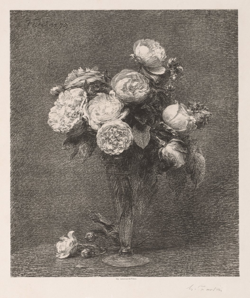Ramo de rosas, 1879 de Ignace Henri Jean Fantin Latour