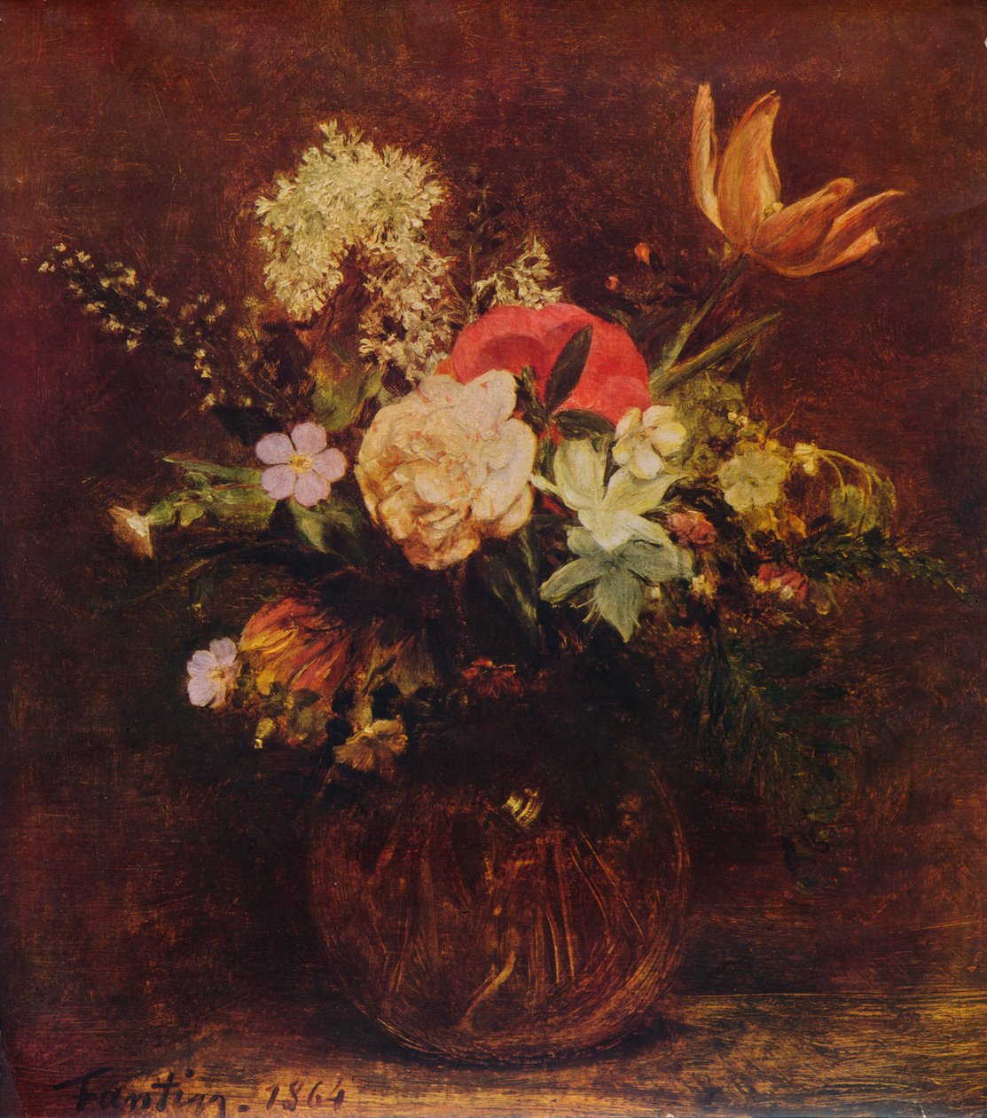 Cuenco de flores, 1864, 1935 de Ignace Henri Jean Fantin Latour