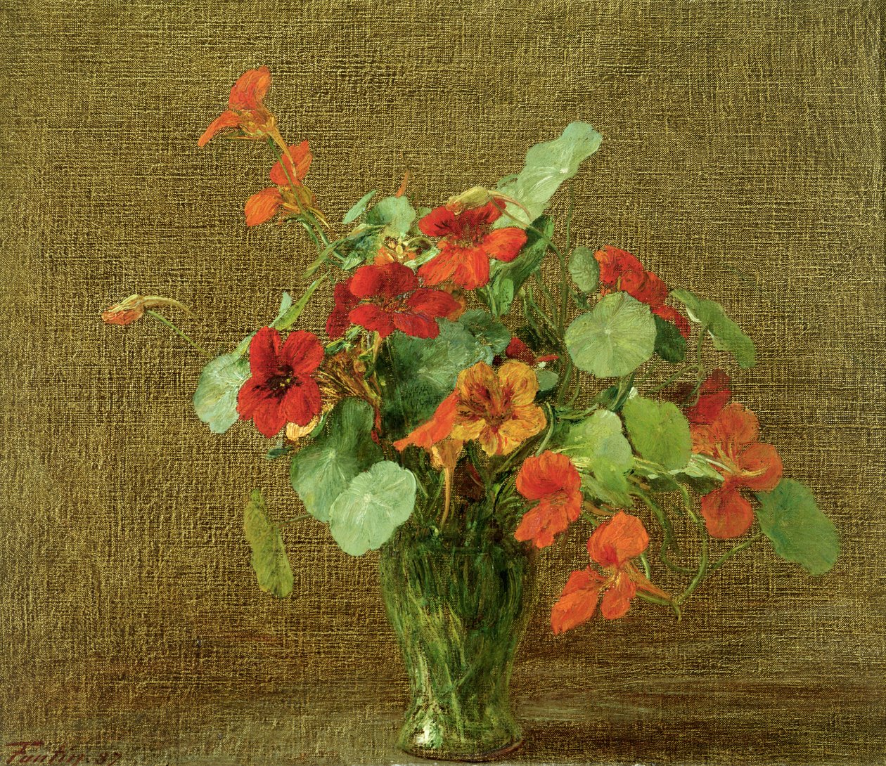 Capuchinas (Tropaeolum) de Ignace Henri Jean Fantin Latour