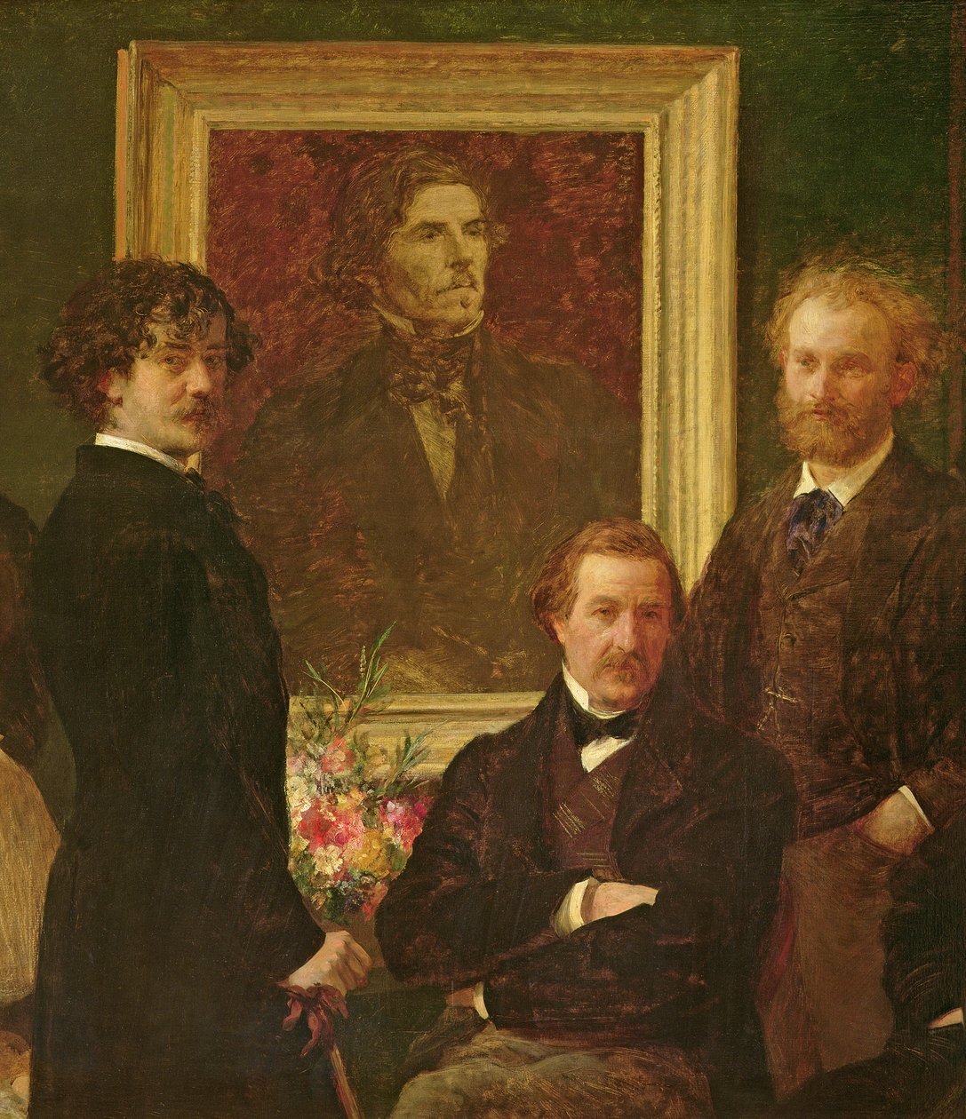 Homenaje a Delacroix, 1864 (detalle) de Ignace Henri Jean Fantin Latour