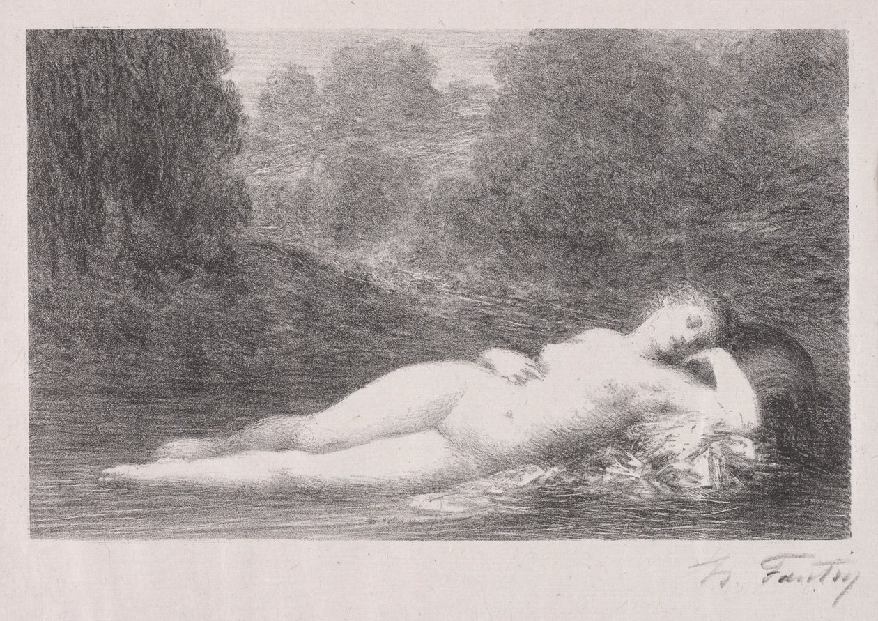 Tumbado en el agua de Ignace Henri Jean Fantin Latour