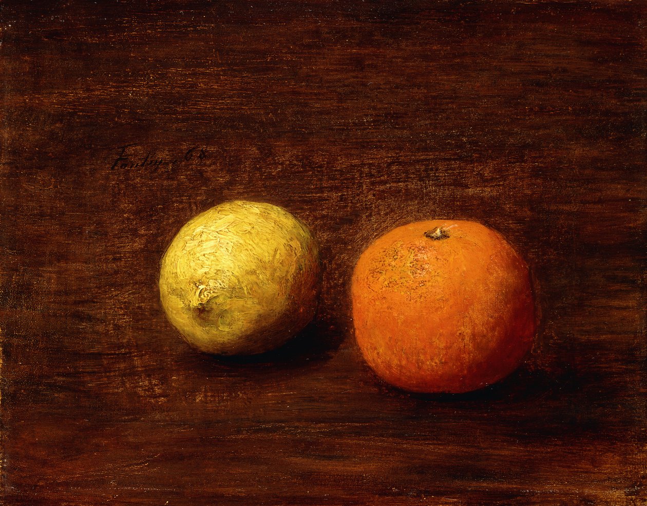 Naturaleza Muerta, Limón y Naranja, 1868 de Ignace Henri Jean Fantin Latour