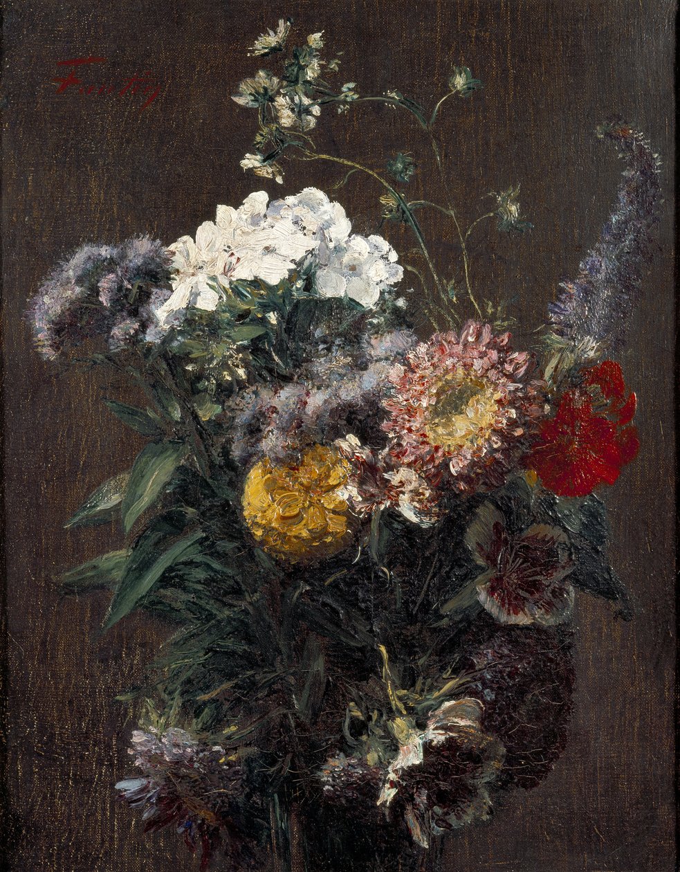 Naturaleza muerta: flores mixtas de Ignace Henri Jean Fantin Latour