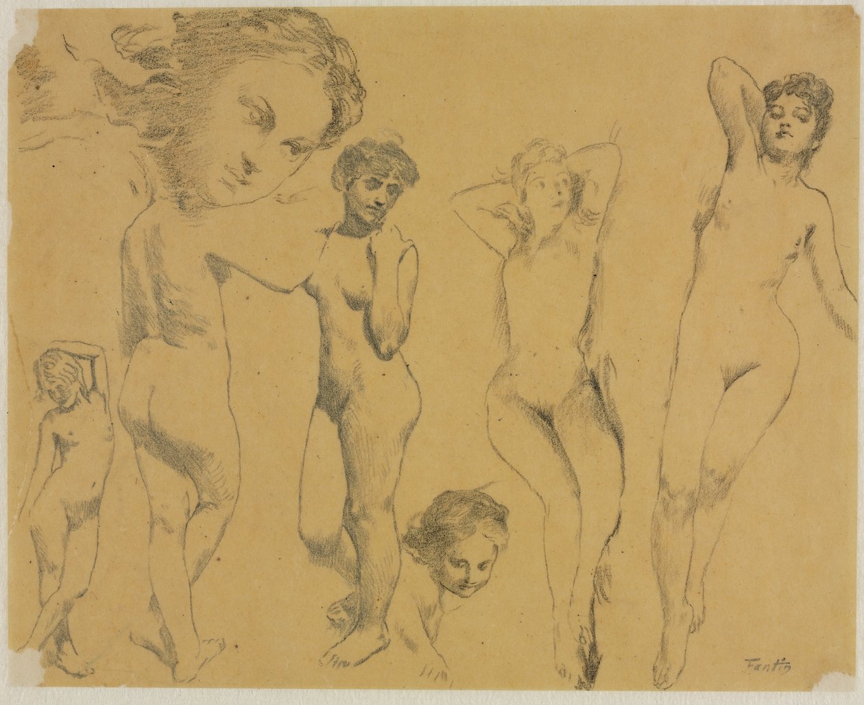 Estudios de desnudos femeninos, c. 1895 de Ignace Henri Jean Fantin Latour