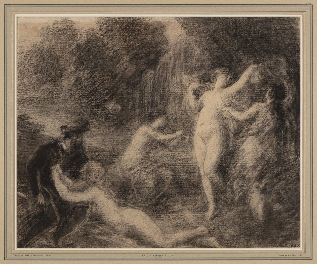 Tannhäuser en Venusberg (tiza sobre papel) de Ignace Henri Jean Fantin Latour