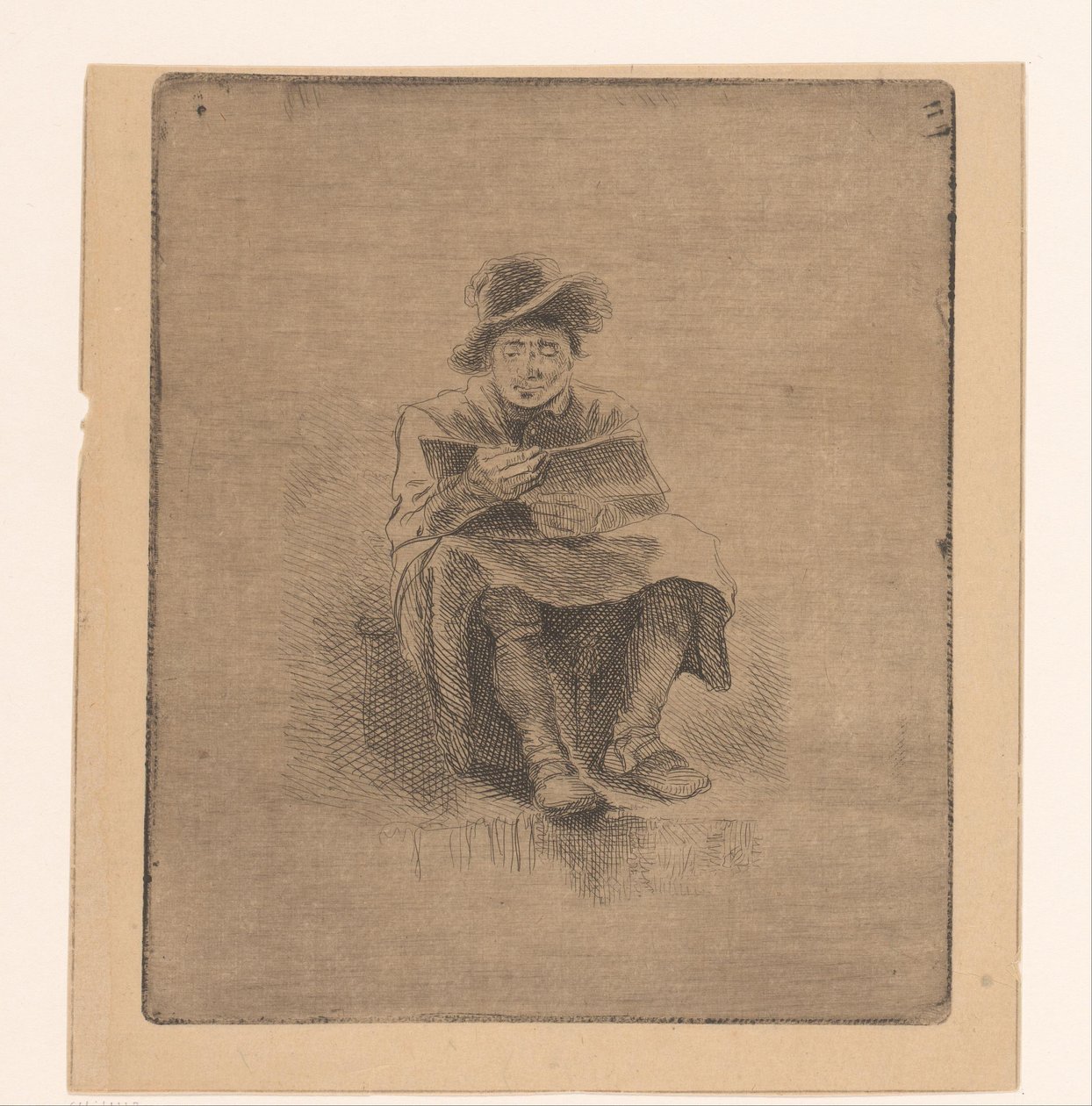 hombre leyendo de Ignace Joseph de Claussin (attributed to)