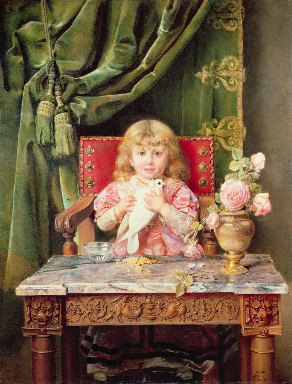 Niña con una paloma de Ignacio Leon y Escosura
