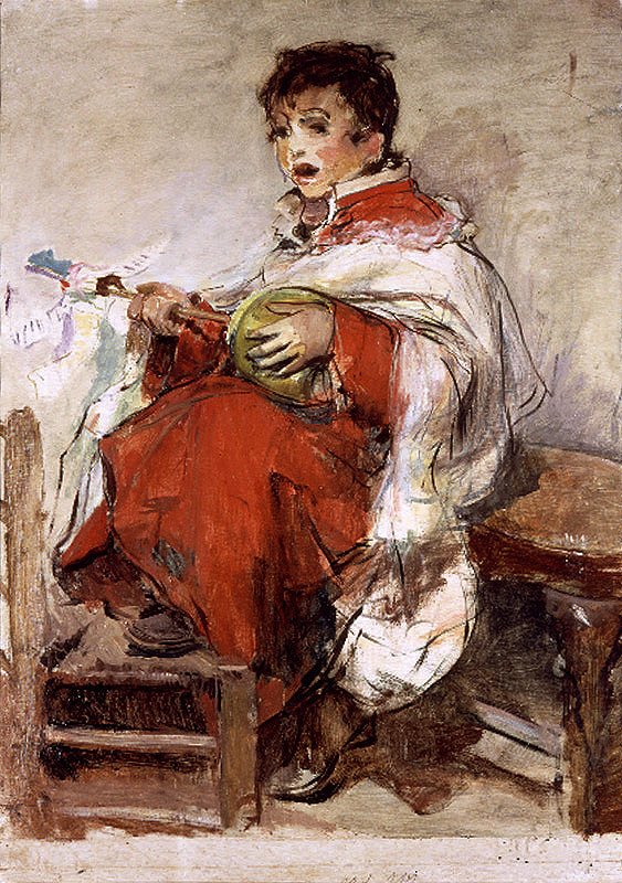 Monaguillo tocando la zambomba de Ignacio Pinazo Camarlench