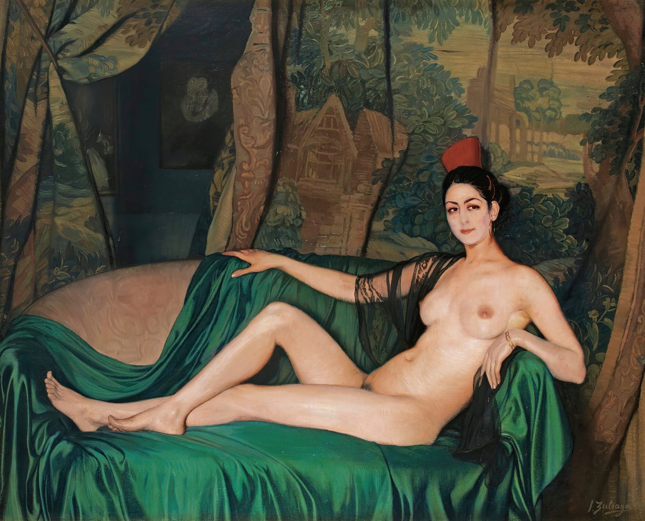 Madame Souty reclinada en un sofá, 1921 de Ignacio Zuloaga y Zabaleto